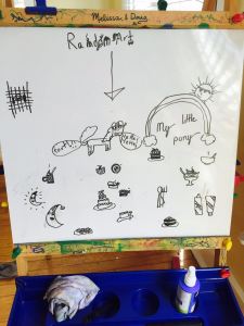 Claire random whiteboard art